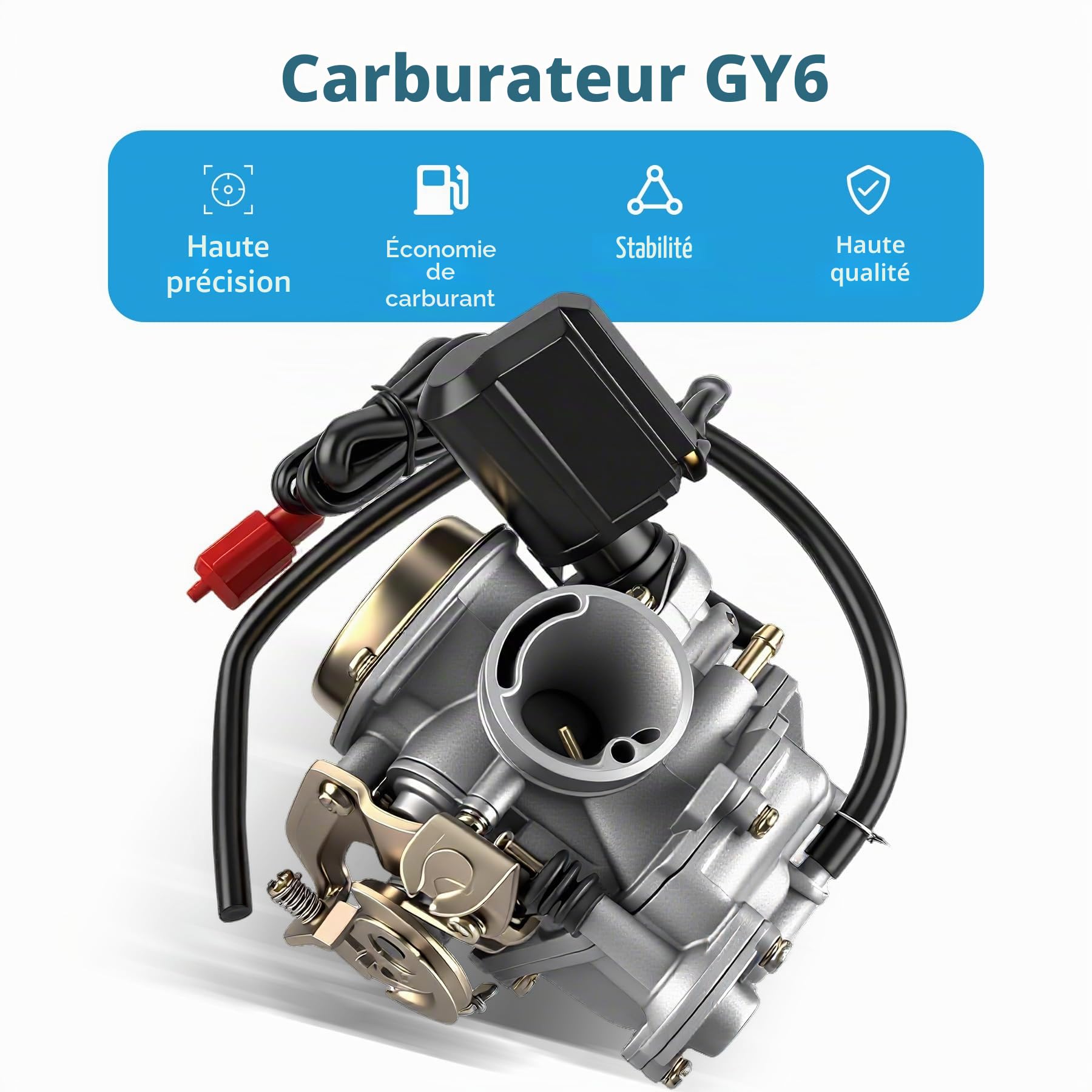 Carburateur à Scooter 50cc Carburateur 18mm pour Rex RS 400 /RS 450 /RS 460 /GY6 50cc E-Choke