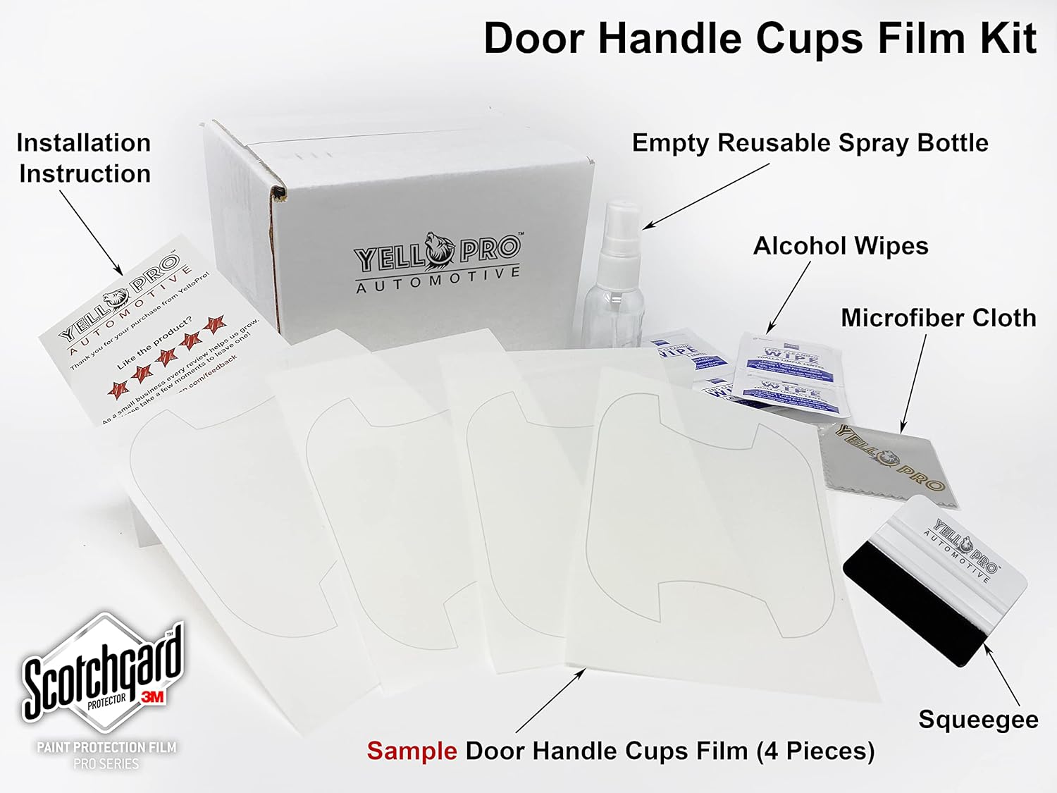 YelloPro Door Handle Cup Custom Fit 3M Scotchgard Anti Scratch Clear Bra Paint Protector Film Cover Self Healing PPF Guard Kit for 2022 2023 2024 2025 2026 Ford Maverick Pickup Truck