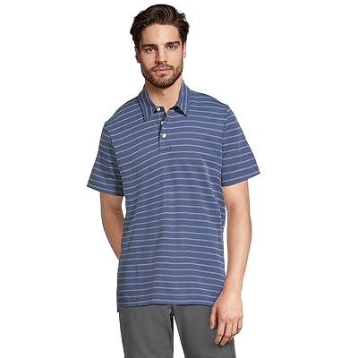 L.L.Bean Comfort Stretch Performance Short Sleeve Polo, Slightly Fitted, Stripe Men