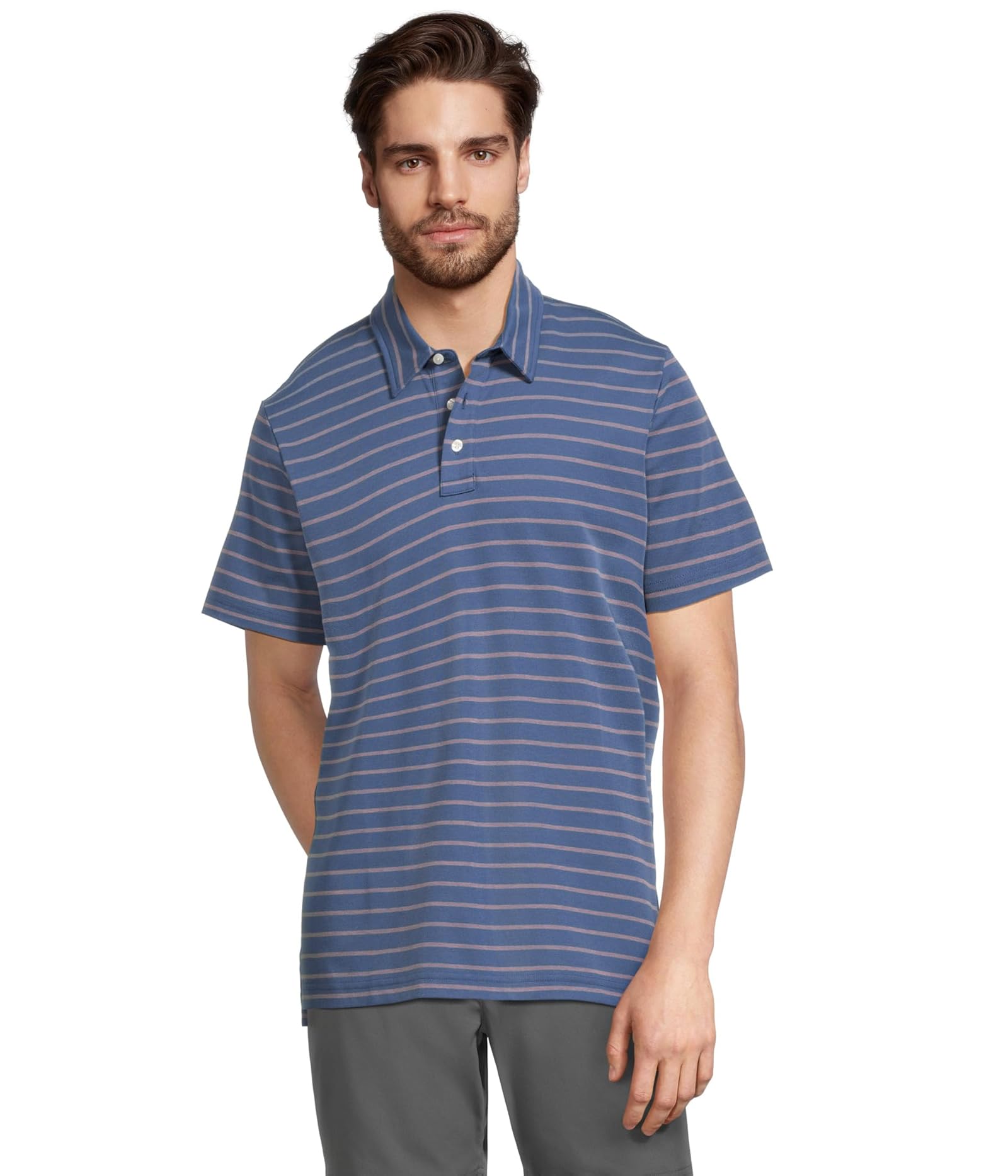 LLBean Comfort Stretch Performance Short Sleeve Polo Slightly Fitted Stripe 23190₽