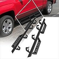 Vista 2 de Estribos de barras Nerf de 2.75 pulgadas, color negro, compatibles con Chevy Silverado/GMC Sierra Crew Cab 07-19 (par)