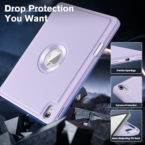 Miniatura 6 de MoKo Funda para iPad de 10 generación con soporte para lápices, iPad de 10.9 pulgadas, funda trasera de TPU suave para iPad de 10 generación,