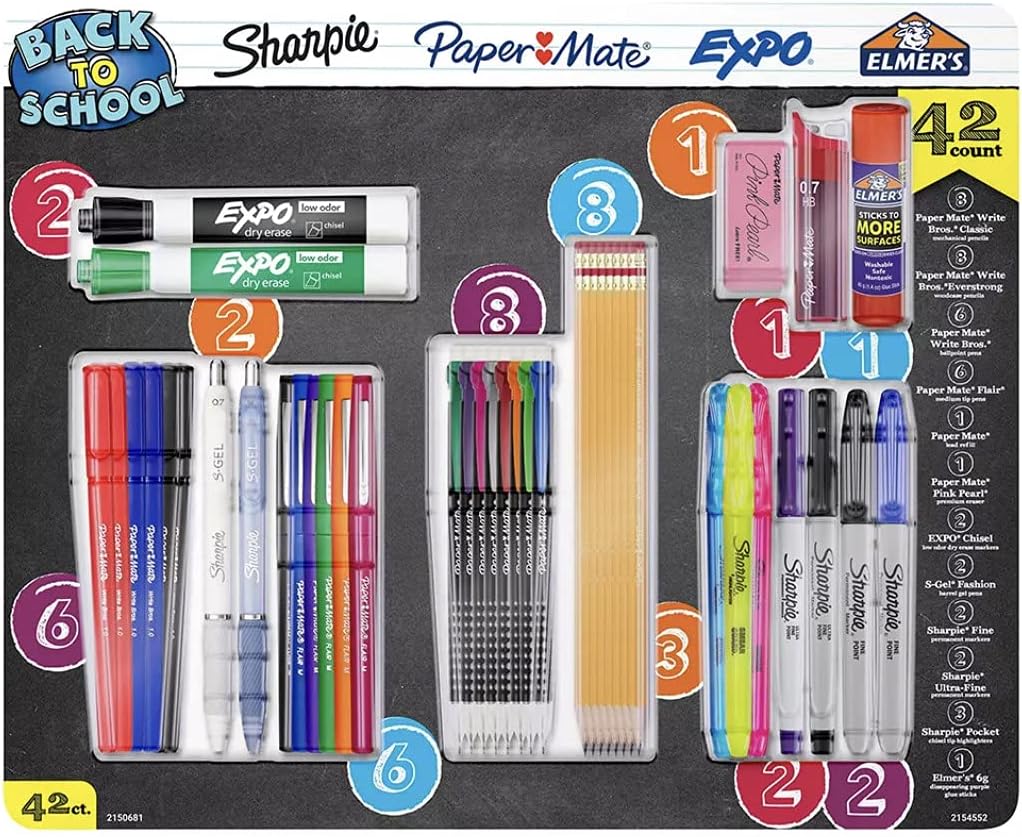 Elmer's Back to School Sharpie, Expo, Paper Mate Variety Pack (42 Count)