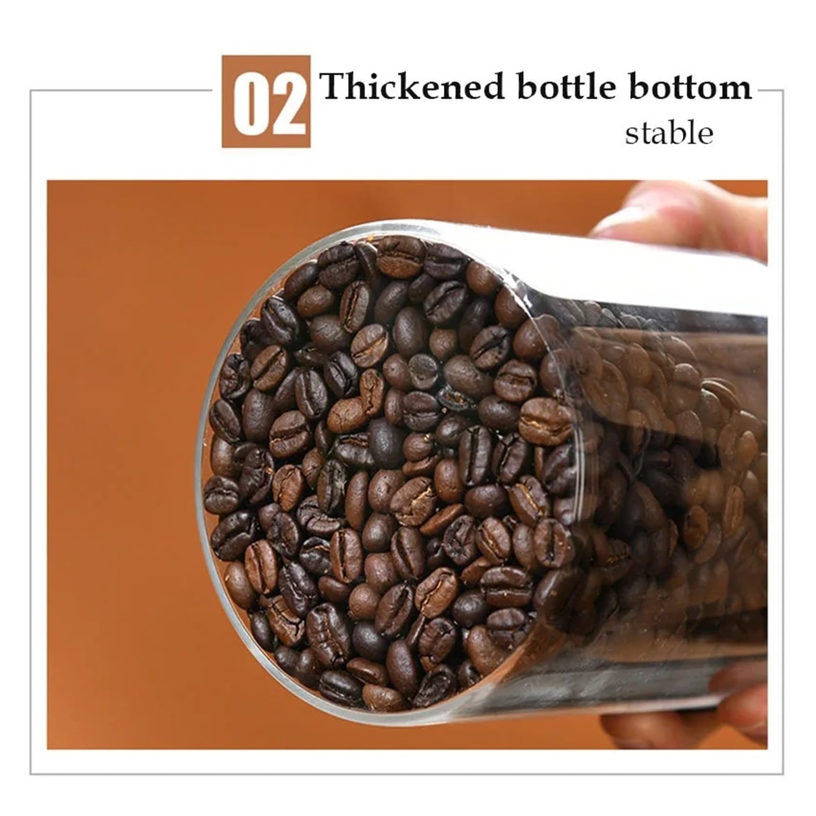 Versiegeltes Glas for Kaffeebohnen, vakuumversiegelter, wasserdichter und luftdichter Behälter, Vorratsglas for Lebensmittel, Getreide und Süßigkeiten für Kaffeebohnen, Zucker(1250ml)