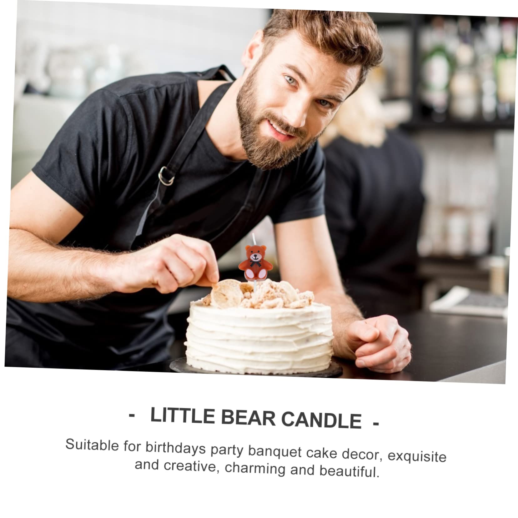 Cabilock 30piezas Velas De Cumpleaños De Cartoon Diseño De Oso para Decoración De Pasteles para Fiestas y Celebraciones