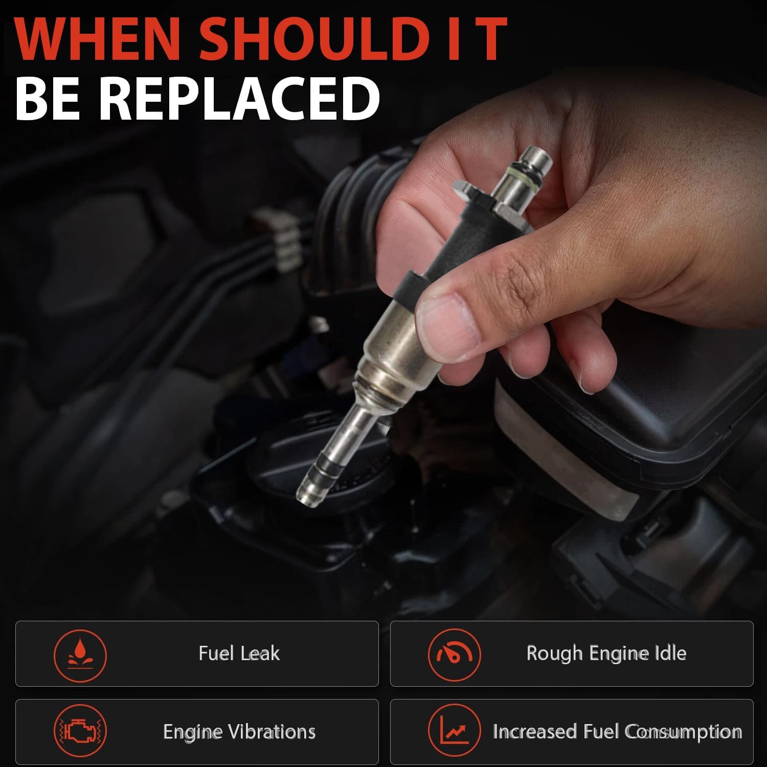 AURUS New 8PCS Fuel Injectors Compatible with Silverado 1500 2014–2017, Suburban 2015–2017, Tahoe 2015–2017 & GMC Yukon 2015–2017 – Replace 12668390 (Set of 8)