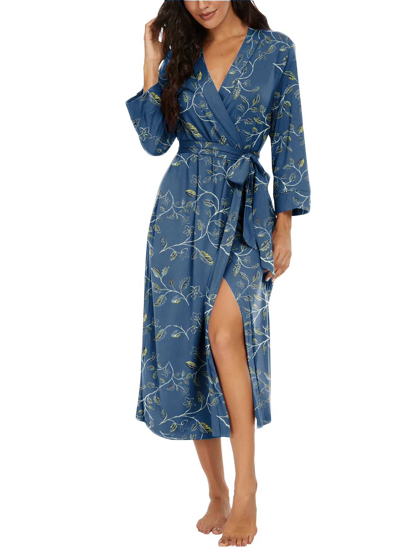 VINTATRE Robes for Women Long Knit Bathrobe XS-4XL