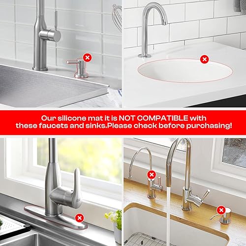 Miniatura 7 de Alfombrilla de silicona mejorada de 30 x 5.7 pulgadas para cocina y baño: alfombrilla para grifo de fregadero, almohadilla de drenaje de fregadero y