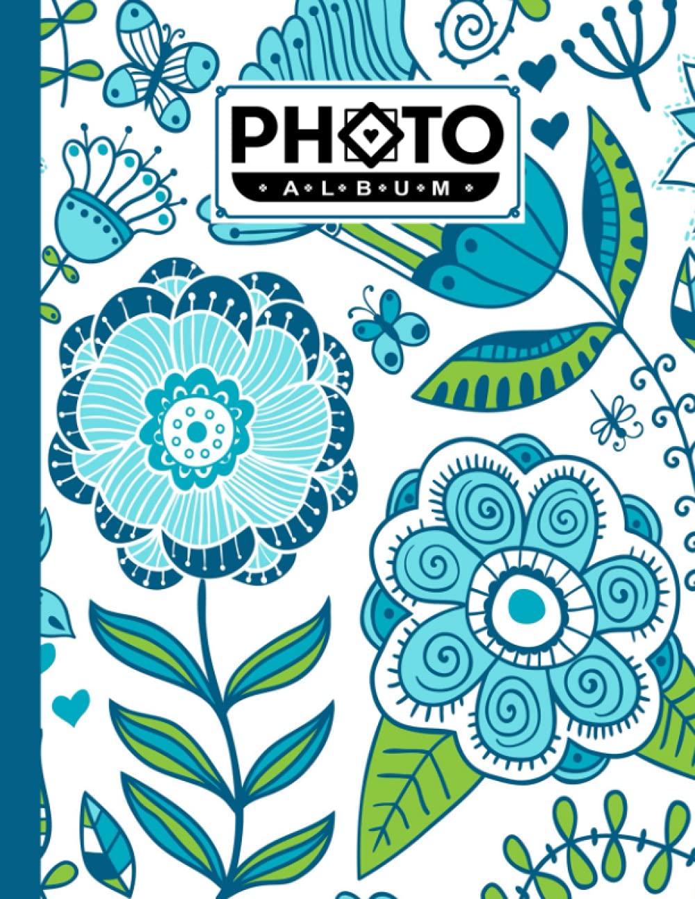 Photo Album: Album, Large Photo Albums with Writing Space Memo, Extra Large Capacity Picture Album, Family, Baby, Wedding, Travel Photo Book, 120 Pages | Flowers Cover by Meinhard Albers
