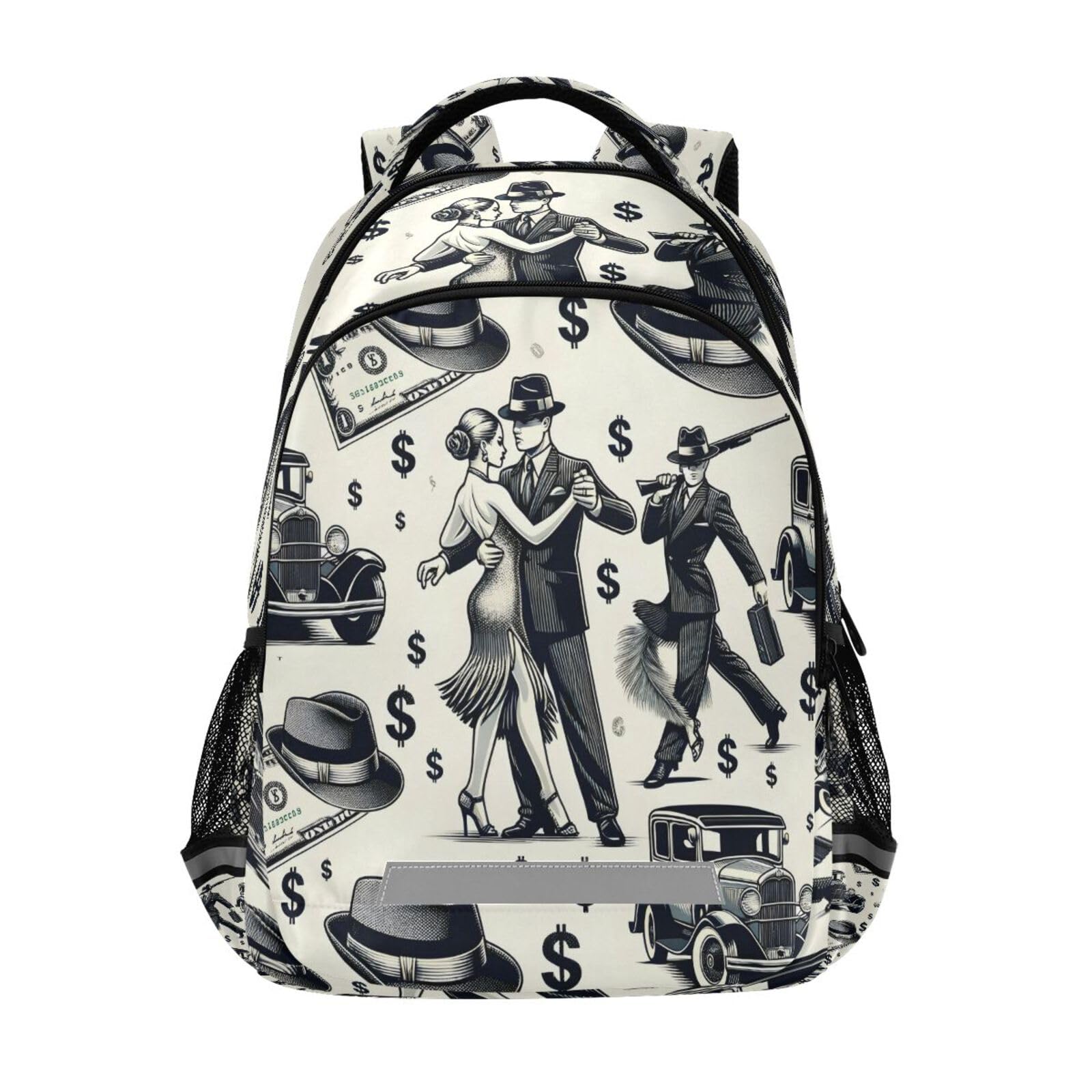 ALAZA Gangster Style Dollar Tango Fedora Hat Backpacks Travel Laptop Daypack School Book Bag for Men Women Teens Kids