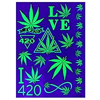 Vista 25 de Tatuaje temporal para fiesta de luz negra, 1 hoja, trasero