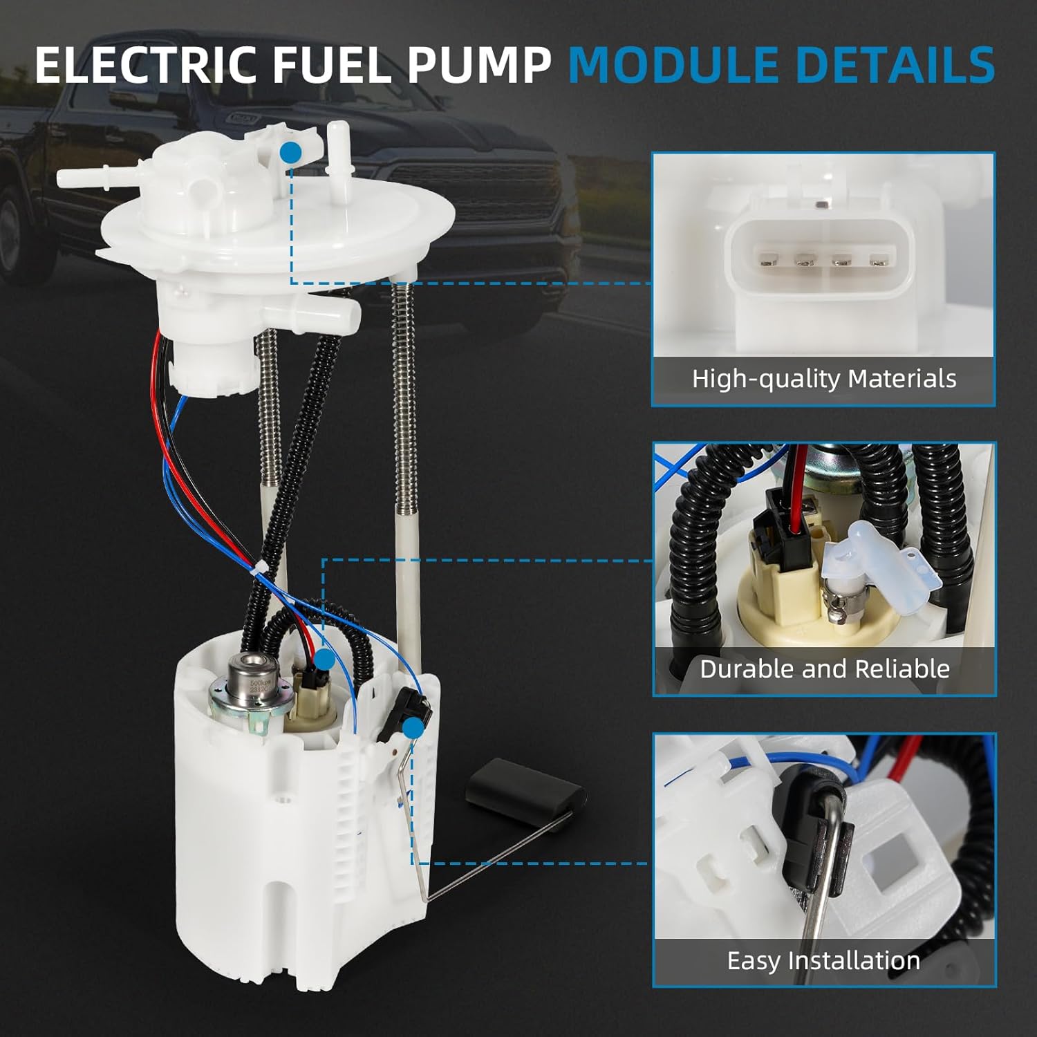68399001AC Electric Fuel Pump Module Compatible with 2018-2022 Ram 1500 3.6L 5.7L,Replacement 68399001AA with Sending Unit