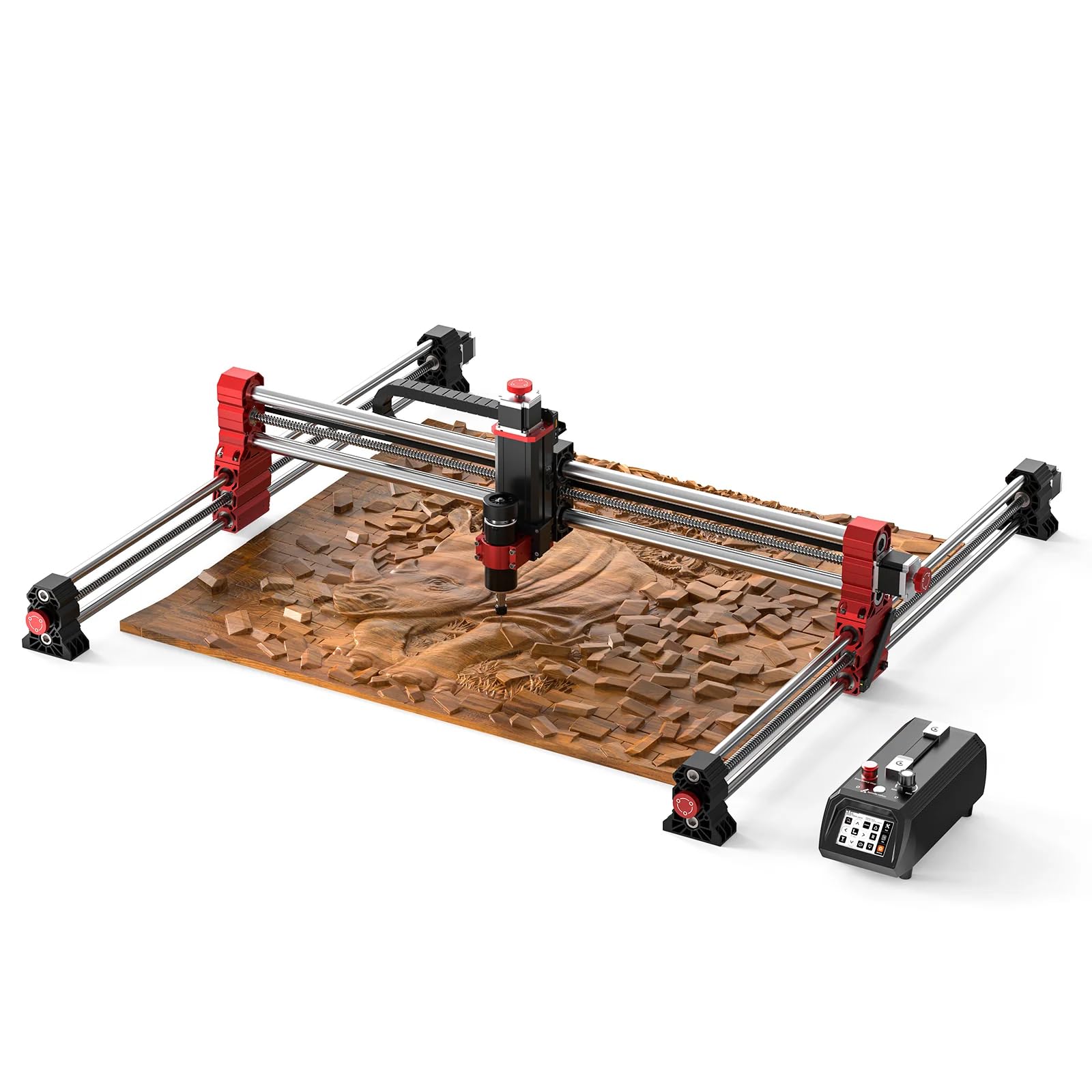 Twotrees TTC-H40 CNC Lasergravierer & Schneider 2-in-1, Gravurfläche 1000 x 1000 mm, inkl. VCarve Desktop Software, Präzisions-Laser- und Fräsmaschine für Holz, Acryl und Leder