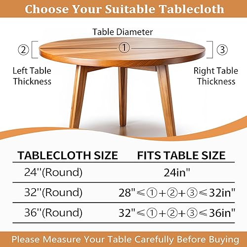 Miniatura 10 de Mantel redondo elástico redondo para exteriores, mantel redondo ajustable con elástico para mesas redondas, mantel impermeable lavable para picnic,