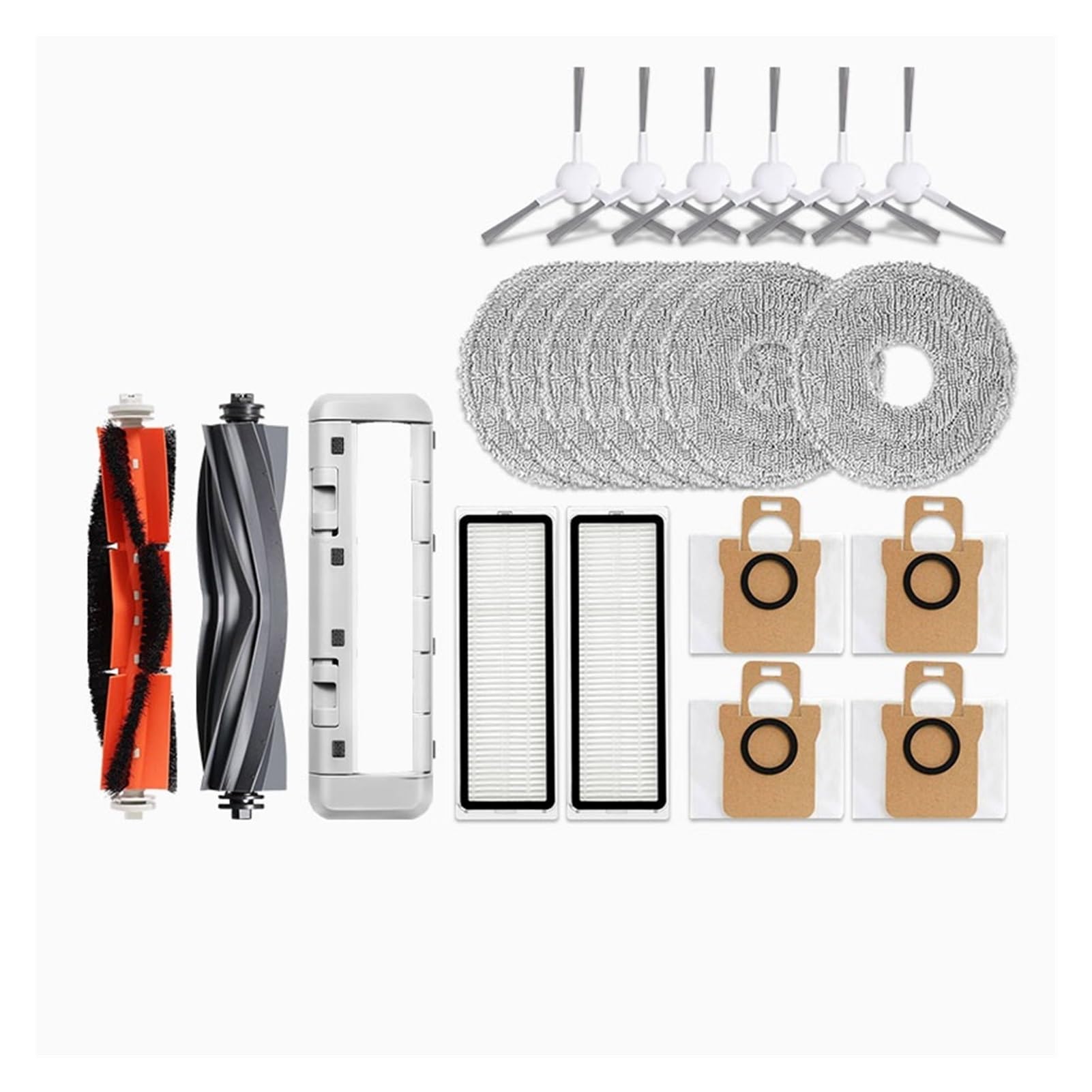 Compatible con BOT L10s Ultra / L10s Pro Accesorios Cepillo Lateral Principal Filtro HEPA Paño de fregona Bolsa for Polvo Repuestos de Robot(Combination Pack 4)