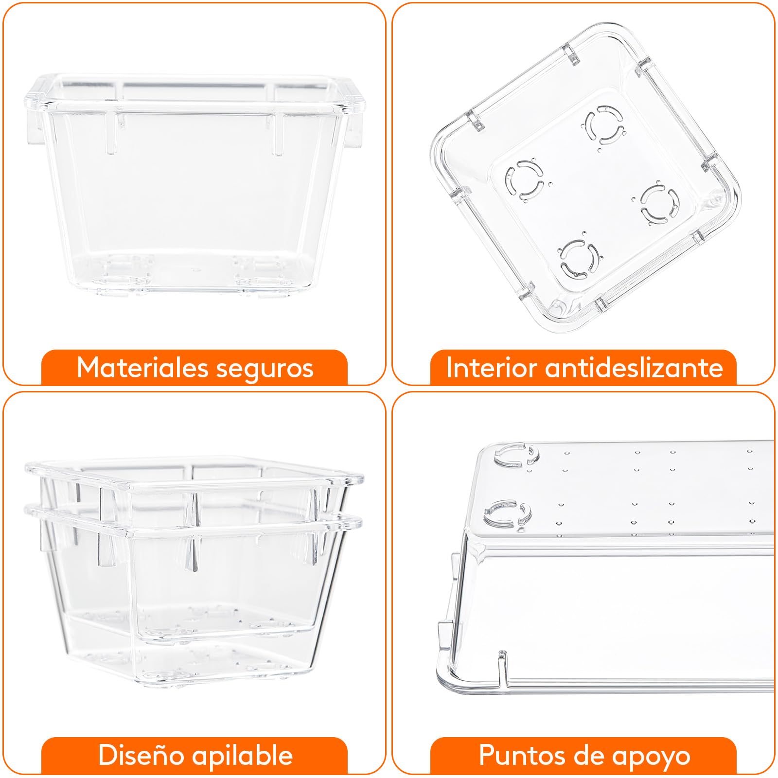Lifewit Set de 25 Organizadores de Cajones de Plástico Transparente, Separadores de Cajones de Escritorio, Bandejas de Almacenaje, Cajas Separadoras para Maquillaje, Joyas, Dormitorio, Baño, Oficina