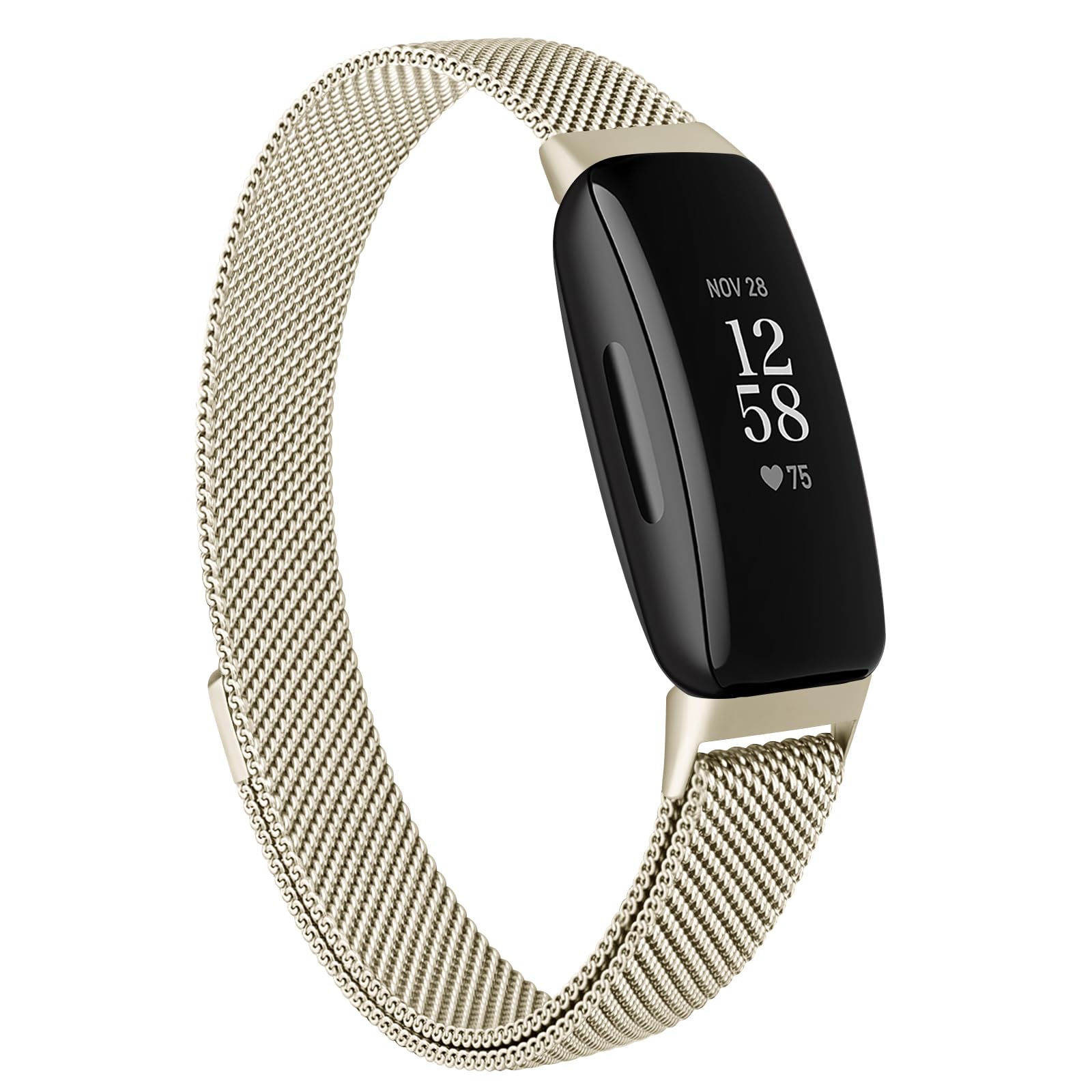 Metal Straps for Fitbit Inspire 2/HR/Ace 2 - Stainless Steel Replacement Bands for Fitness Tracker, Women Men (Champagne)
