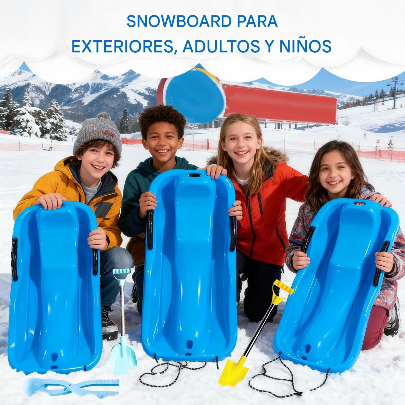 Trineo de Nieve Juguetes Ligeros de Invierno para Exterior