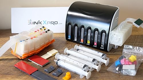 inkxpro Sistema de tinta vacía 312XL CISS Kit de cartucho recargable con amortiguador de control de flujo de tinta para impresora EPSON XP-15000 sin