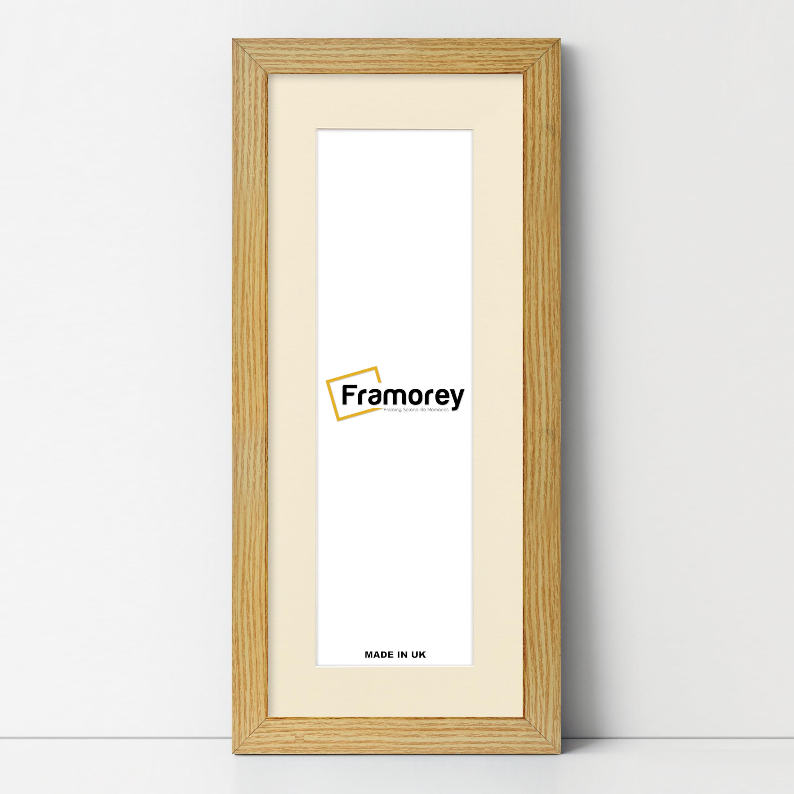 FRAMOREY Panoramic Style Pine Wooden Effect Picture Frame - 30x12" Size, 26x8" Size Ivory Mount, Handmade Wall Art Frame