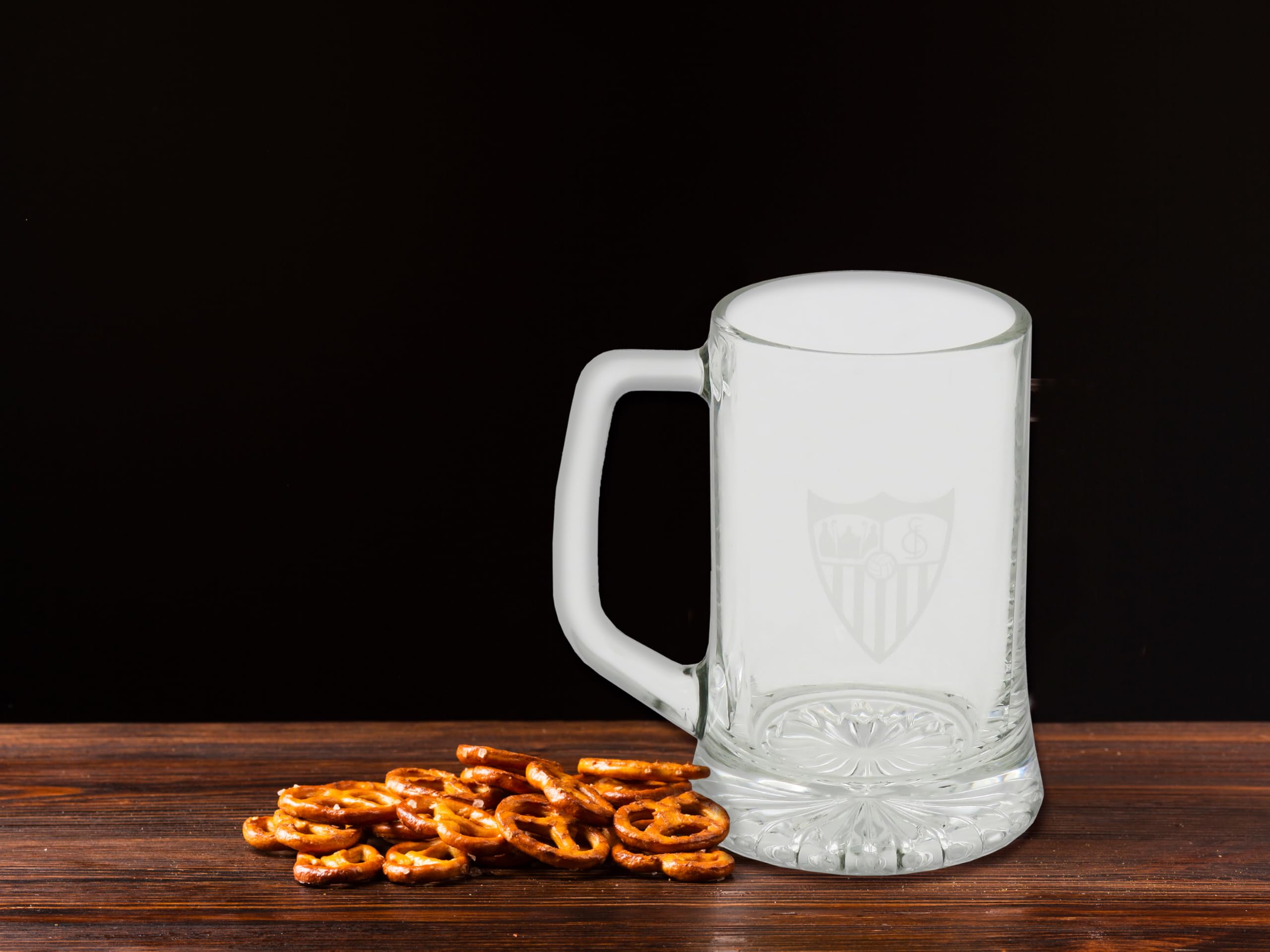 CYPBRANDS Sevilla FC, Jarra de Cerveza, Vidrio, Capacidad 280 ml, Transparente, Producto Oficial