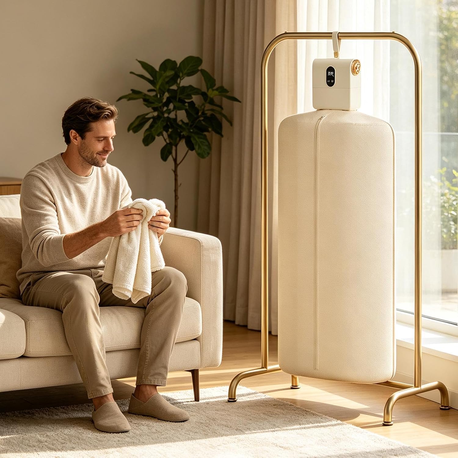Travel Clothes Dryer - Portable Drying Machine, Smart Timer, Compact Use