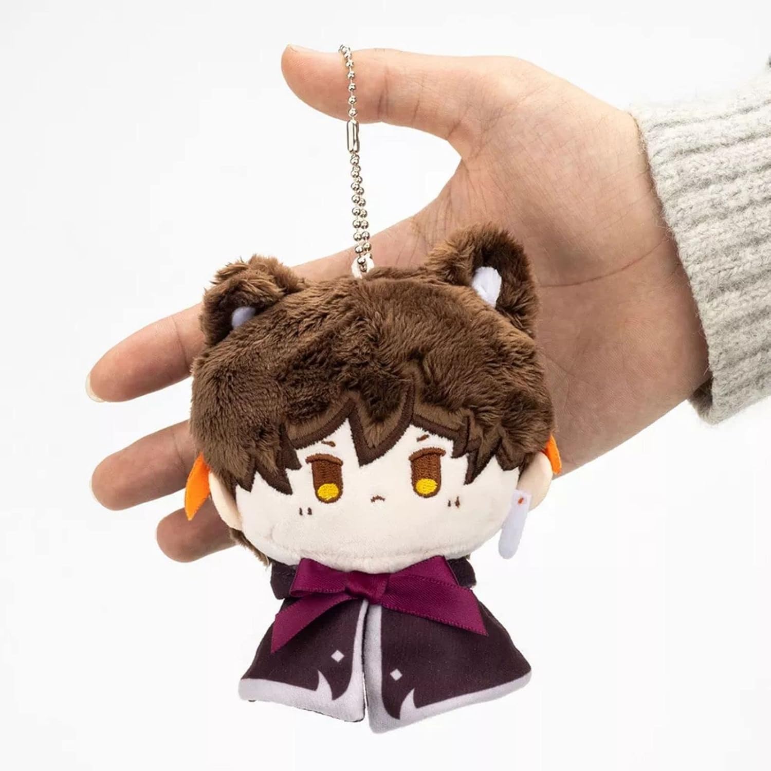 Anime Charms Plush Toys Venti Zhongli Kazuha Xiao Plush Toy, Keychain Anime Figure Soft Stuffed Gift for Game Fans(Zhongli) - Image 2