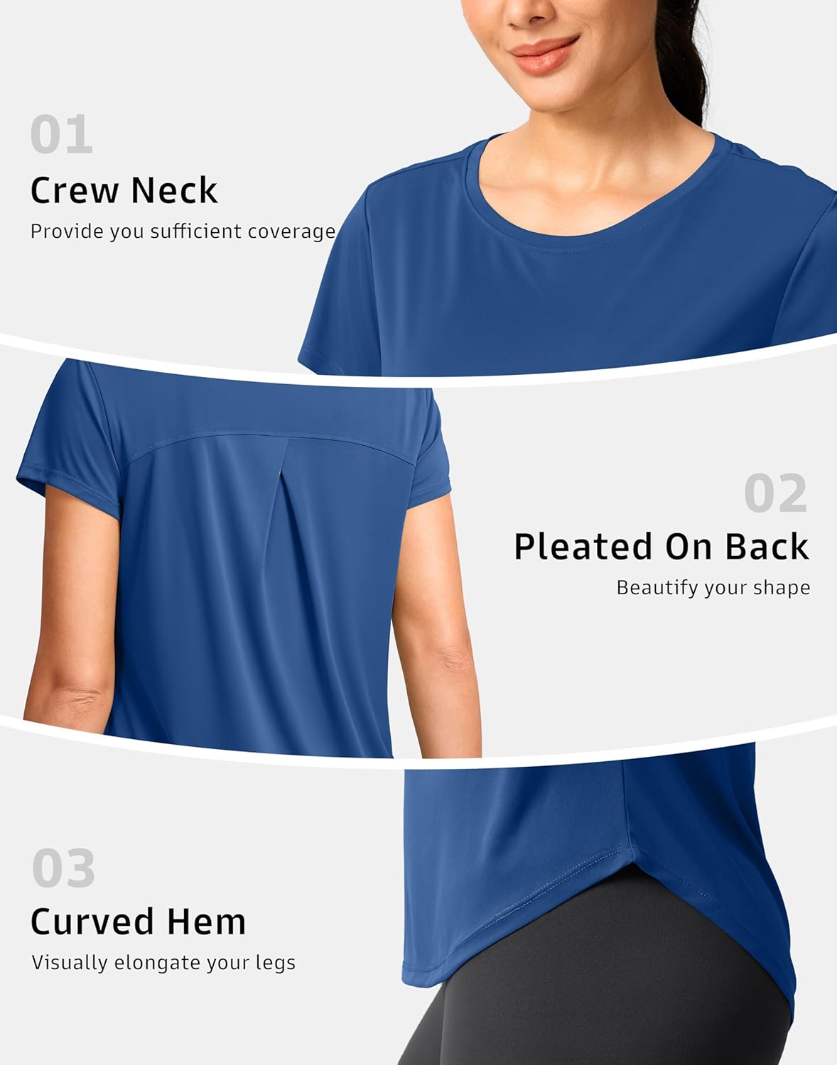 G Gradual Women's Workout Tops Short Sleeve Lightweight Athletic Yoga Running Shirts Loose Fit Quick Dry Gym T-Shirts - Image 4