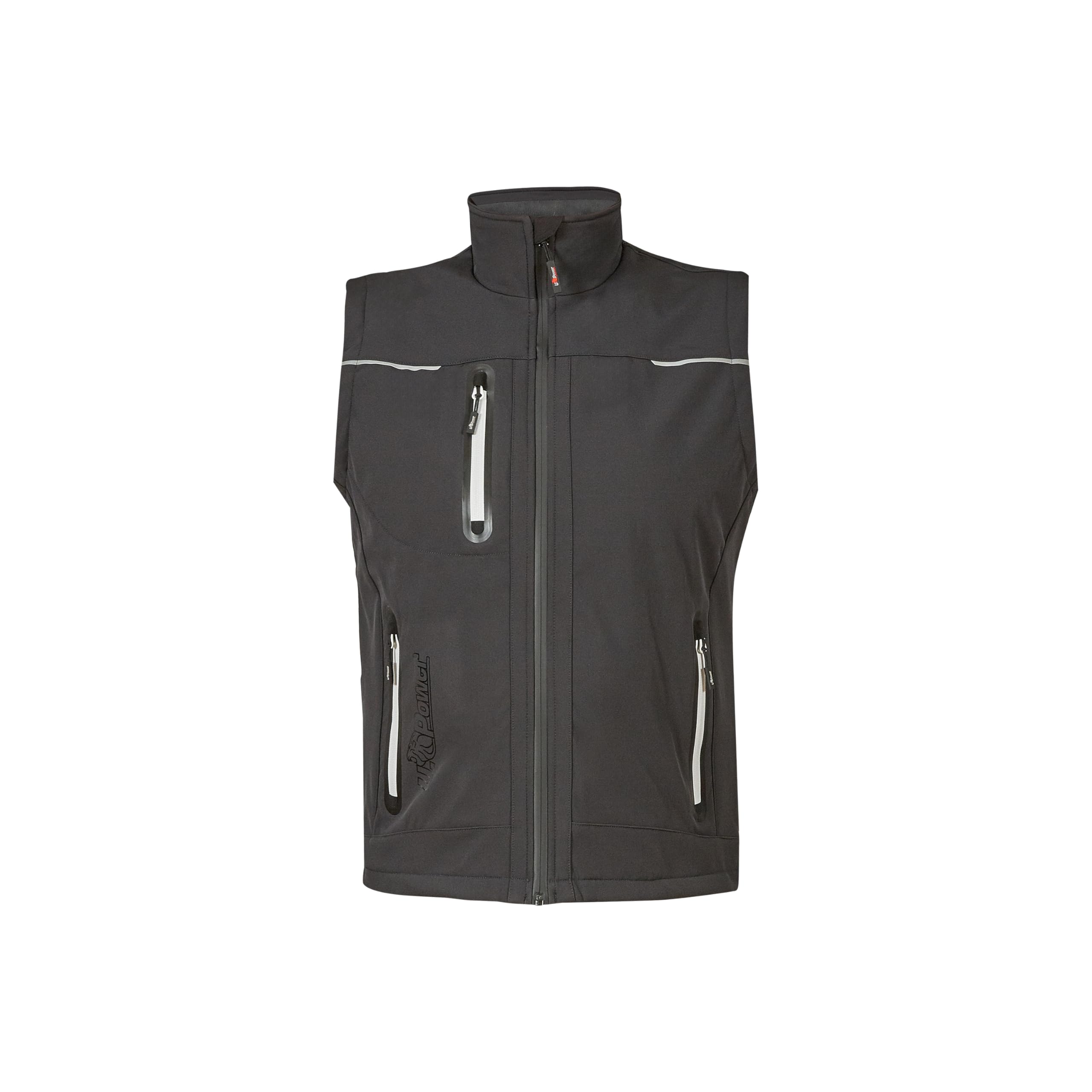 U-Power UNIVERSE, Giubbino Smanicato, Gilet Softshell, con Fodera in Micropile, Tessuto Impermeabile, Antivento, Traspirante, Zip Intera, Multitasche