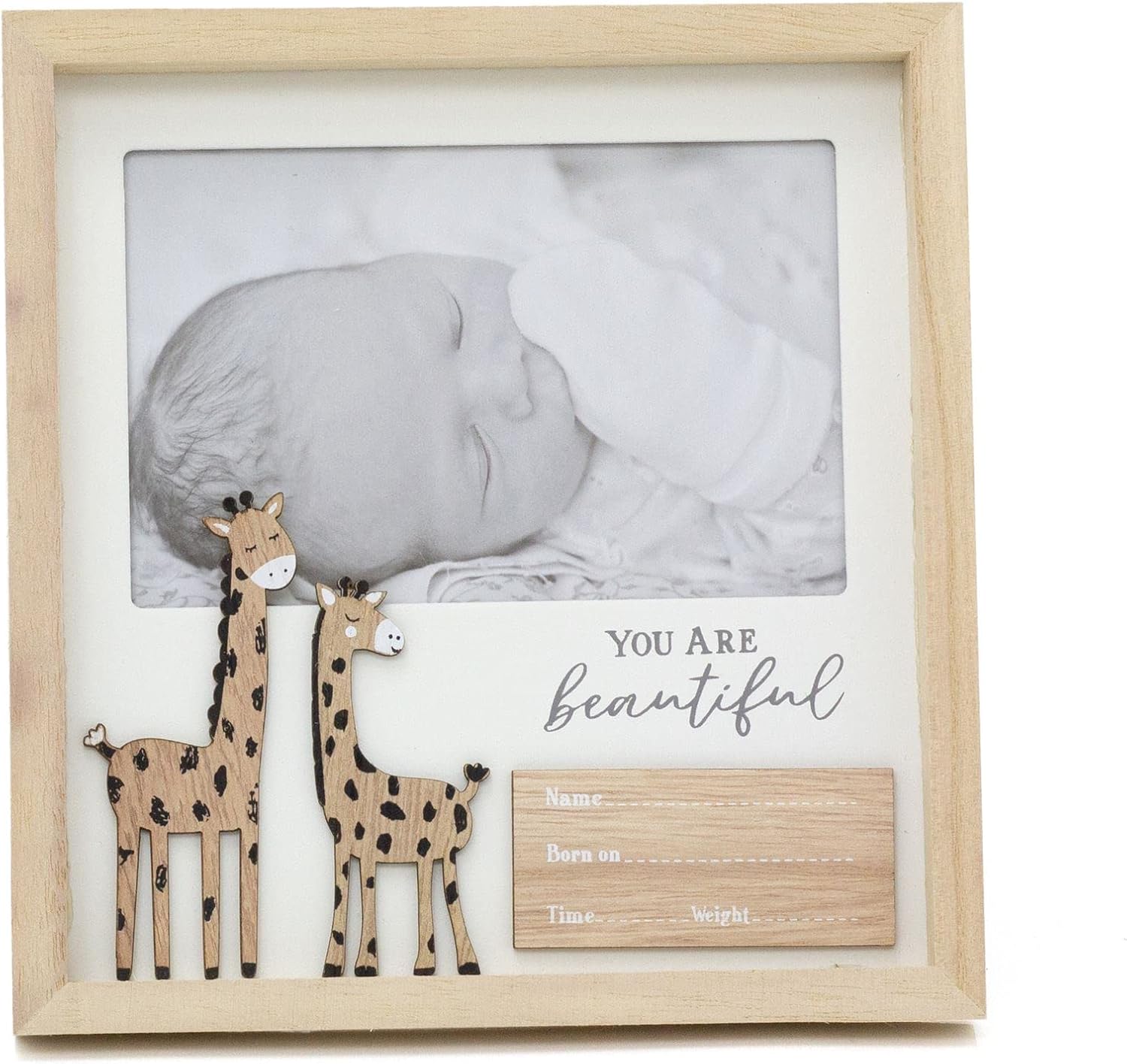 6x4 Keepsake Baby Photo Frame Wooden Freestanding Newborn Baby