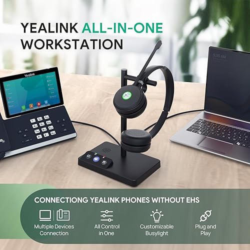 Miniatura 2 de Yealink WH62 DECT Mono Teams - Auriculares inalámbricos con rango de 525 pies con 2 micrófonos de cancelación de ruido para teléfono IP y