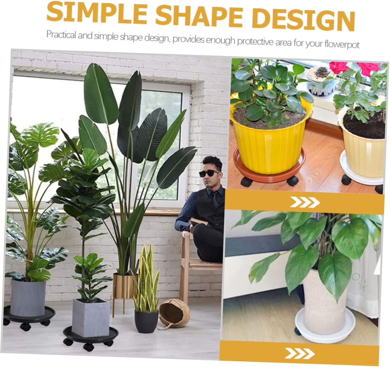 Flowerpot Tray with Wheels Heavy Duty Plant Pot Saucer for Use Water Catching Tray Durable Plant Dolly for Easy Movement