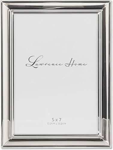 Lawrence Frames Strata - Marco de fotos de metal, 5 x 7 pulgadas, color plateado