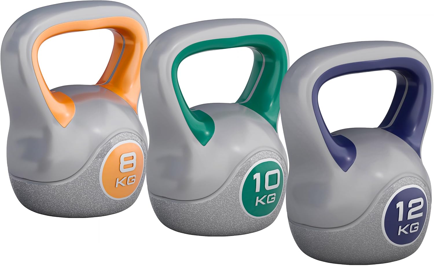 GORILLA SPORTS  Kettlebell 2 20 kg Kunststoff einzeln oder als Set Bodenschonende Kugelhantel mit Kunststoffummantelung mit oder ohne Ablage; f r Home Gym Fitness und Krafttraining