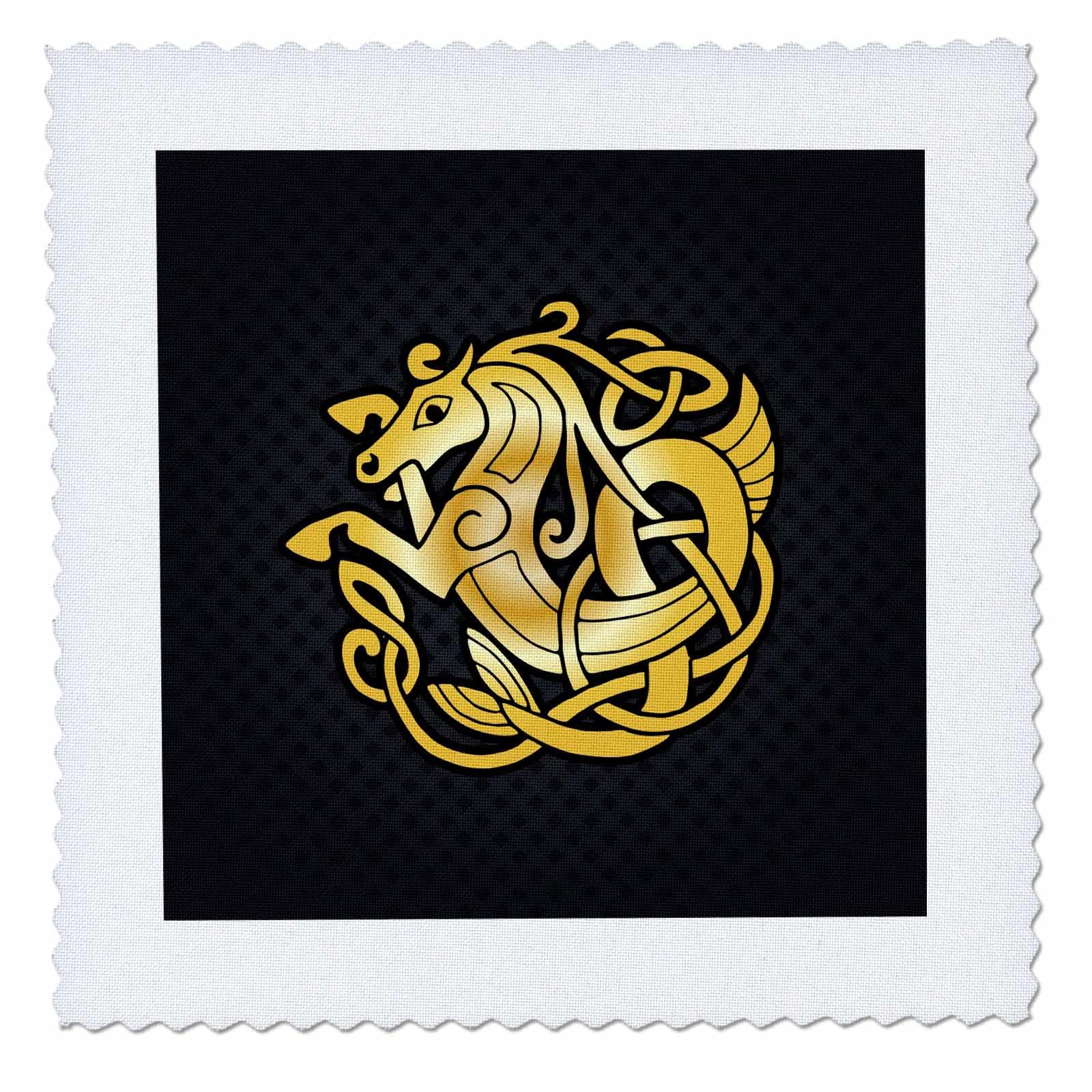 20x20 inch Quilt Square - Image of Celtic Horse Over Black and Gray Background- not Metal foil Designs