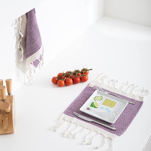 Miniatura 25 de SMYRNA TURKISH COTTON Herringbone Series - Juego de 6 paños de cocina lavables a máquina, ultra suaves, absorbentes, prelavados y de secado rápido