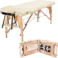 Vista 12 de Yaheetech - Mesa de masaje portátil, cama para spa, cama de pestañas plegable, ajustable, con 2 pliegues, con bolsa de tela no tejida, 28 pulgadas