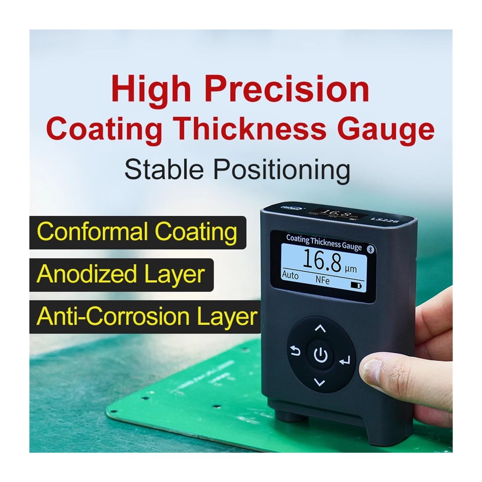 Misuratore di spessore del rivestimento ad alta precisione con doppio display Fe Nfe Tester digitale LS226 for conforme della piastra