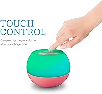 Vista 3 de Enbrighten Lámpara LED que cambia de color, luz nocturna moderna, blanco regulable y RGB vibrante, sensor táctil de encendido/apagado, compacta