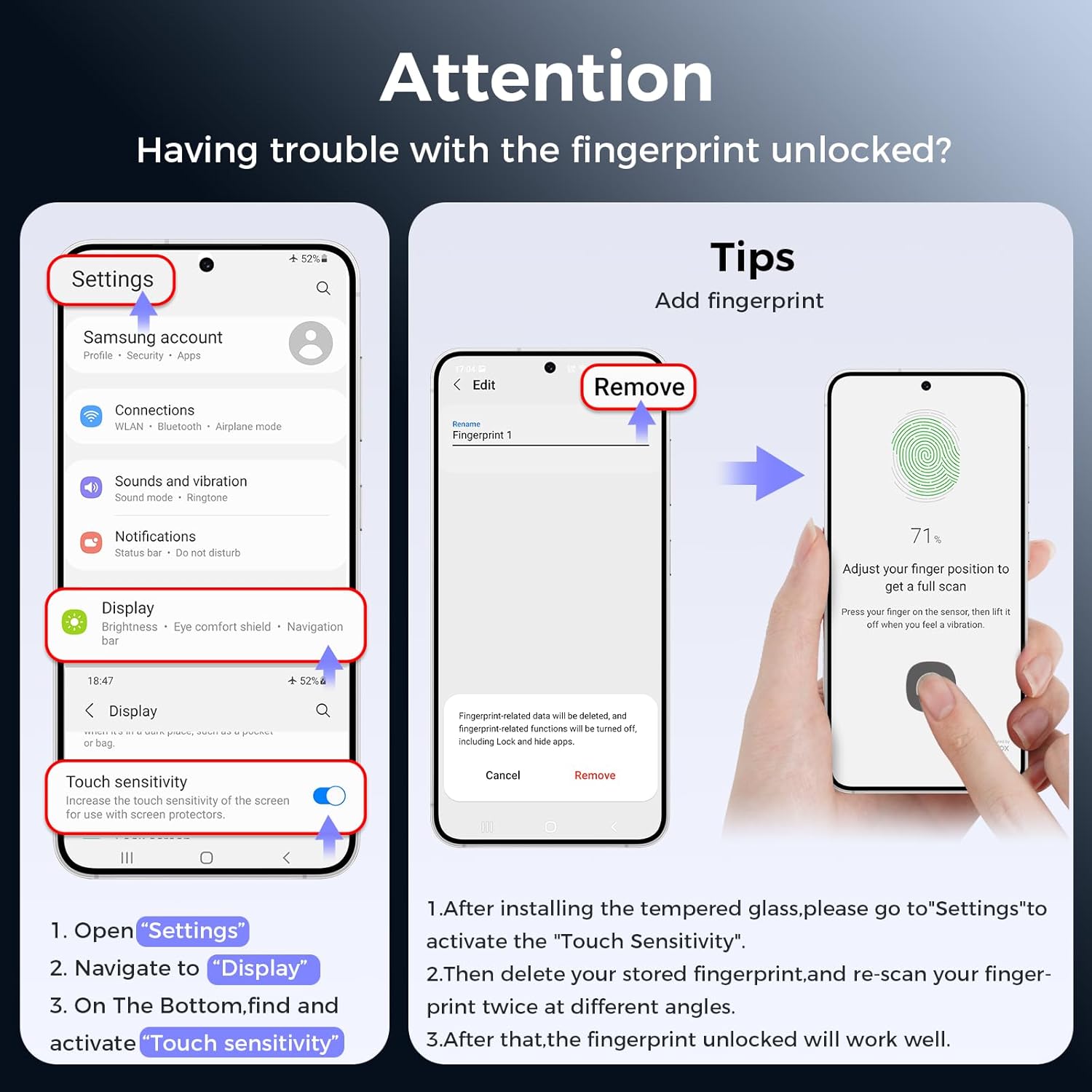 LK 3 Pack for Top 9H+ Samsung Galaxy S26 Ultra Screen Protector, 12FT Military Grade Shatterproof Tempered Glass Screen Protector S26 Ultra with Easy Install Frame, 0 Bubble, Fingerprint Unlock - Image 8