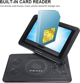 DVD Player with TV Function, Builtin Card Reader Portable EVD Player for AVI/EVD/DVD/SVCD (US Plug)