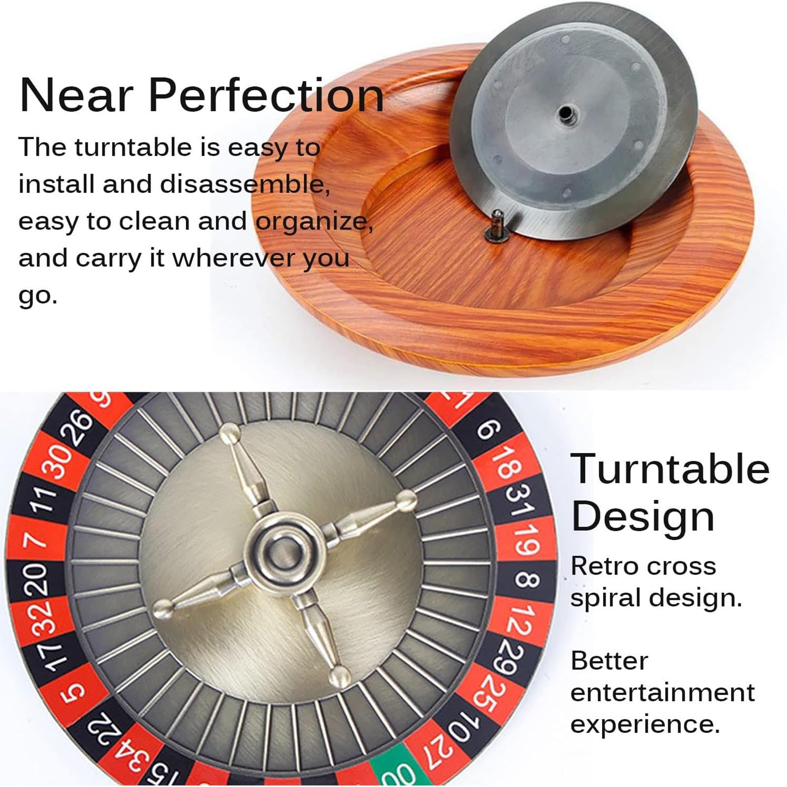 Ruleta De Madera De 12 Pulgadas Con Rodamientos De Precisión | Ideal Para Casinos, Fiestas Y Noches De Juego En Casa