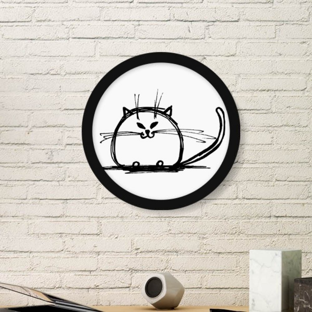 Cadre photo chat lourd sourire sit image de format small noir pour stickers muraux