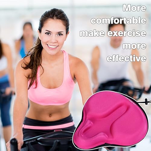 Miniatura 6 de DAWAY Cómoda funda de asiento de bicicleta, cojín acolchado de gel de silicona y espuma viscoelástica para hombres y mujeres, funda suave para