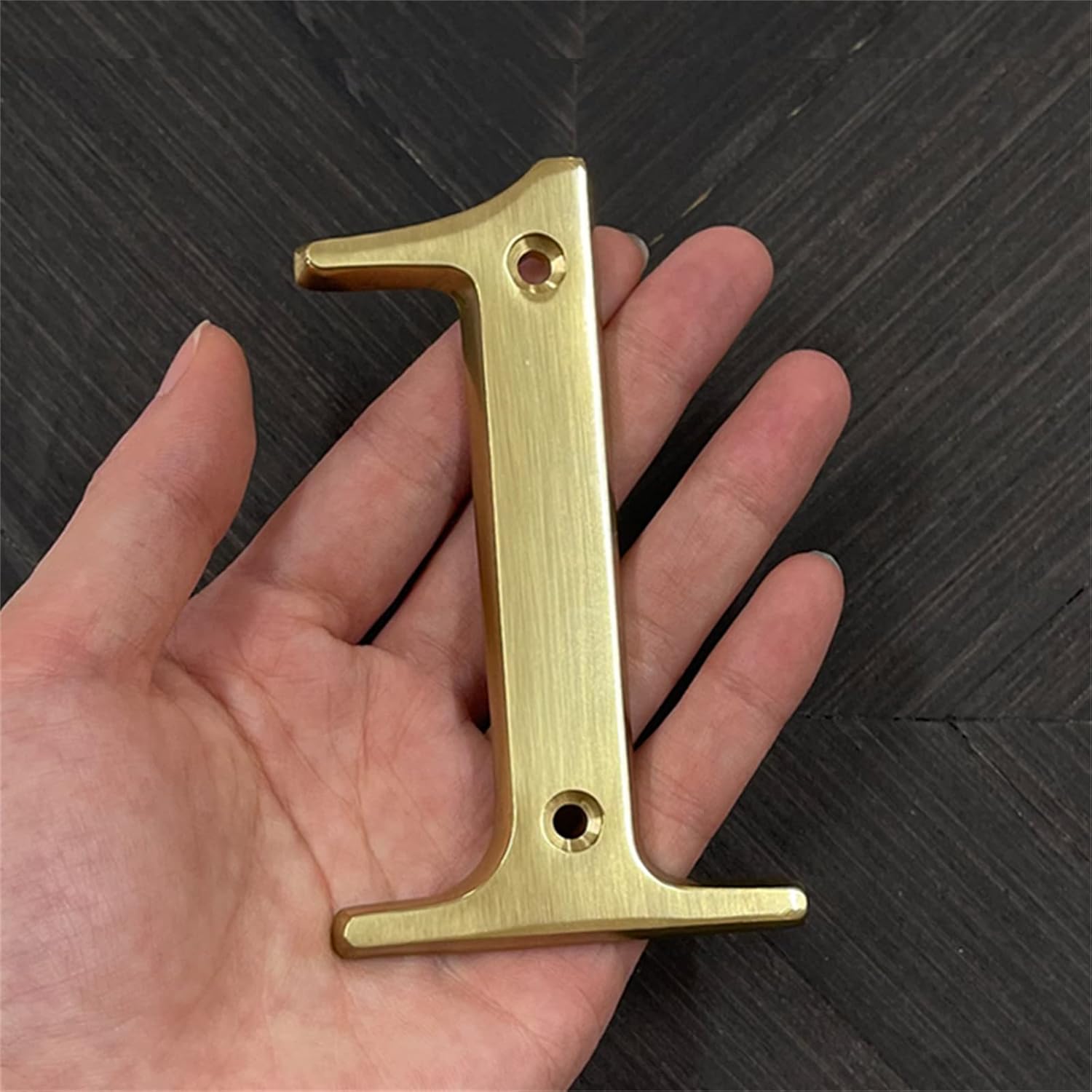 3D Floating House Plaque Numbers Solid Brass 4 Inch Letters Golden Modern Number Apartment Door Digital Alphabet Home Mailbox Outdoor Address Outdoor Sign Plates Exterior Signage, Screw Mounted (1)