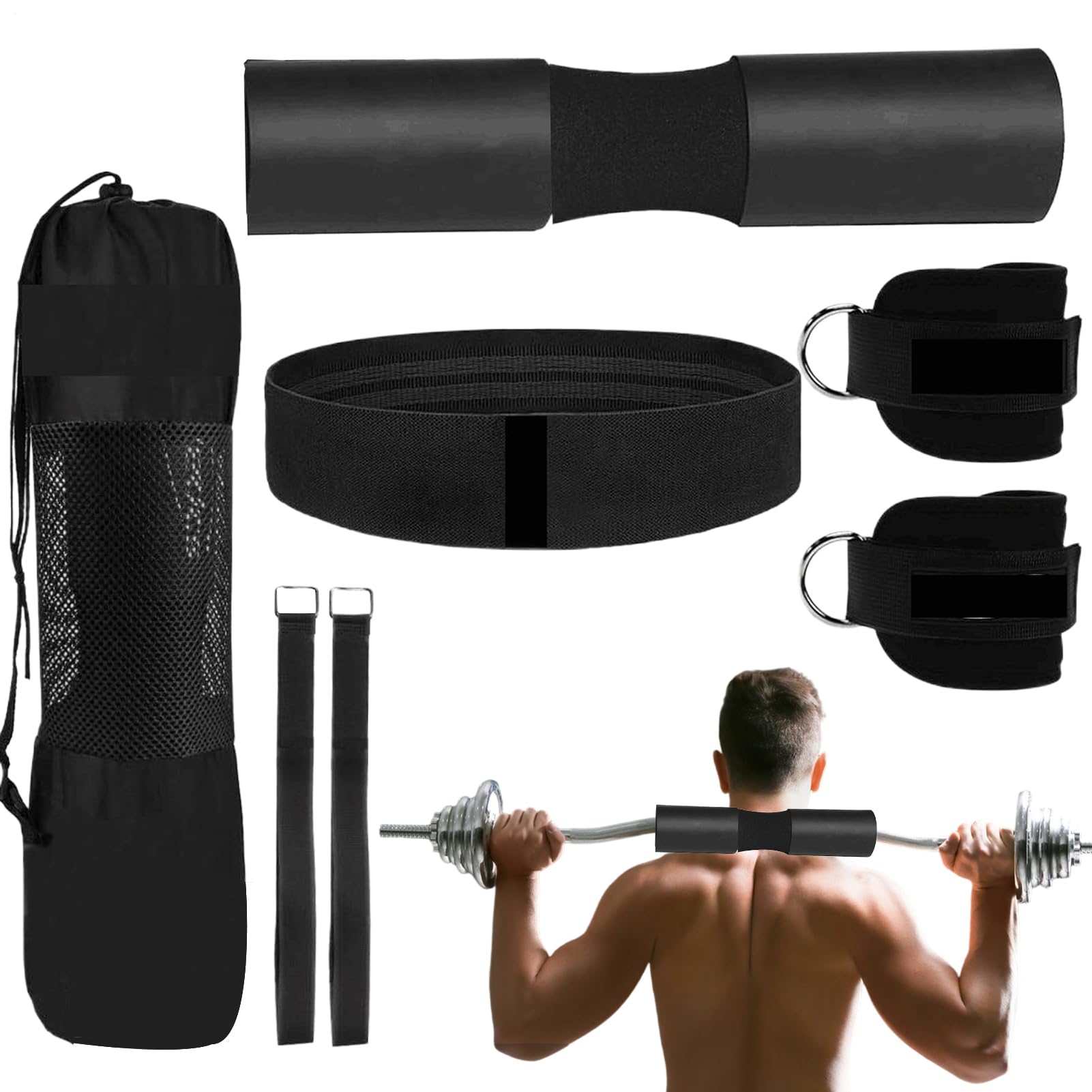 Barbell Squat Pad | Weightlifting Bars Cushion,Shock Absorption Barbell Cushion Set for Workout, Hip Thrusts, Home, Gymnastics