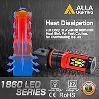 Vista 3 de Alla Lighting PG18.5d-1 Base 12277C1 12277 P13W Bombillas LED antiniebla/DRL/Luces de señal de giro Reemplazo Xtreme Super Brillante 1860-SMD 6000K