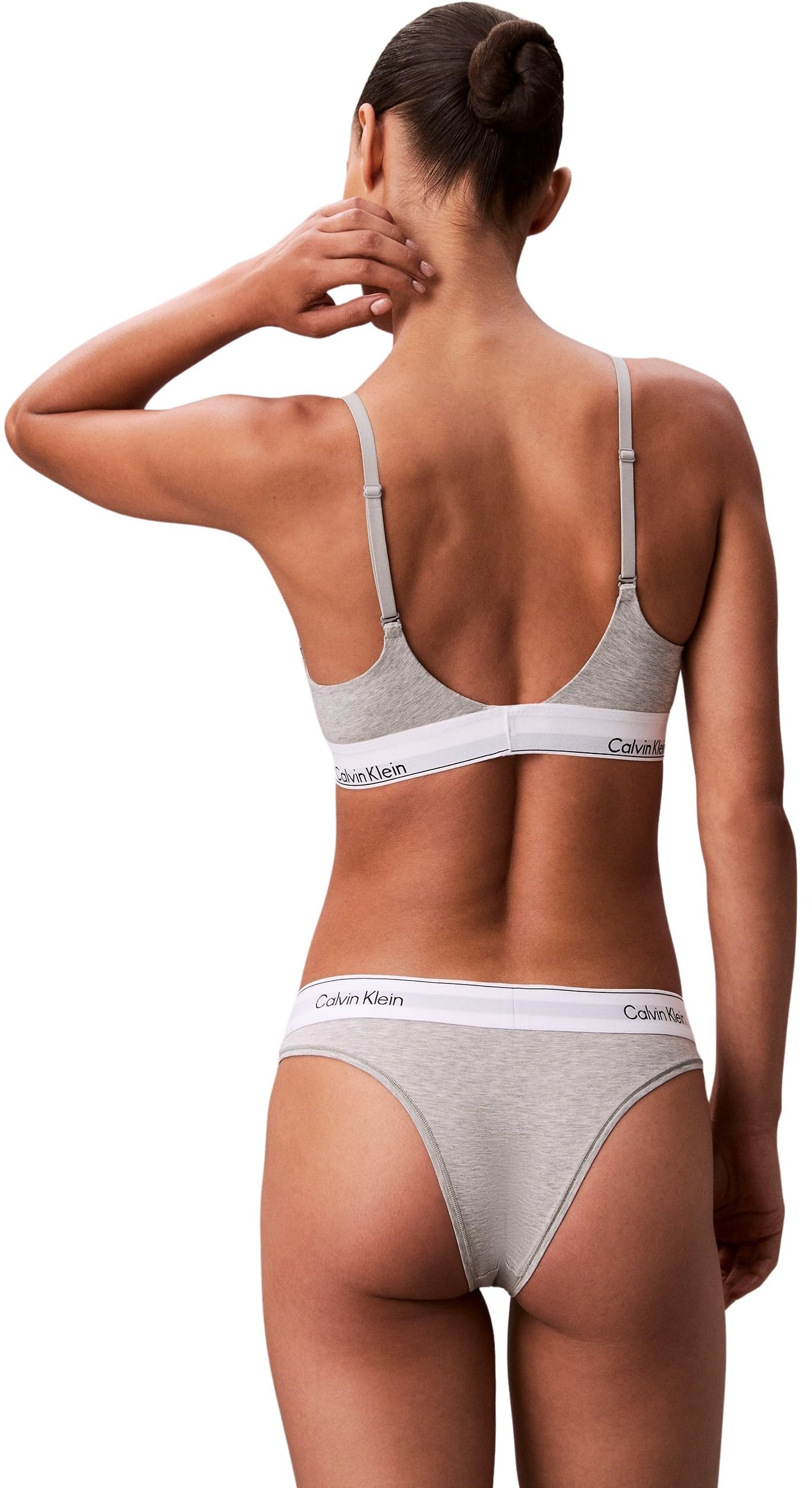 Calvin Klein Damen Push-Up BH Plunge Gepolstert, Grau (Grey Heather), 65E – Ansicht 2