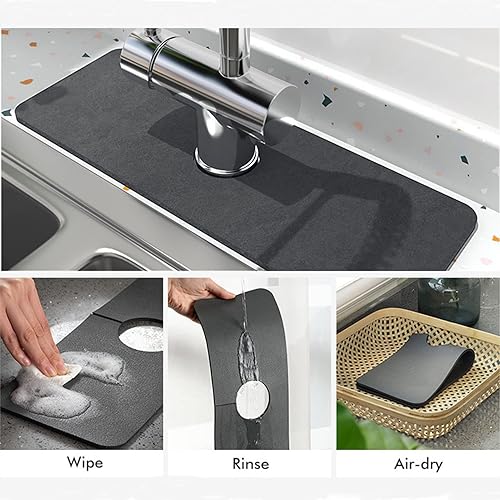 Miniatura 4 de Protector contra salpicaduras para grifo de fregadero, grifo de cocina, tapete absorbente protector contra salpicaduras detrás del grifo atrapa