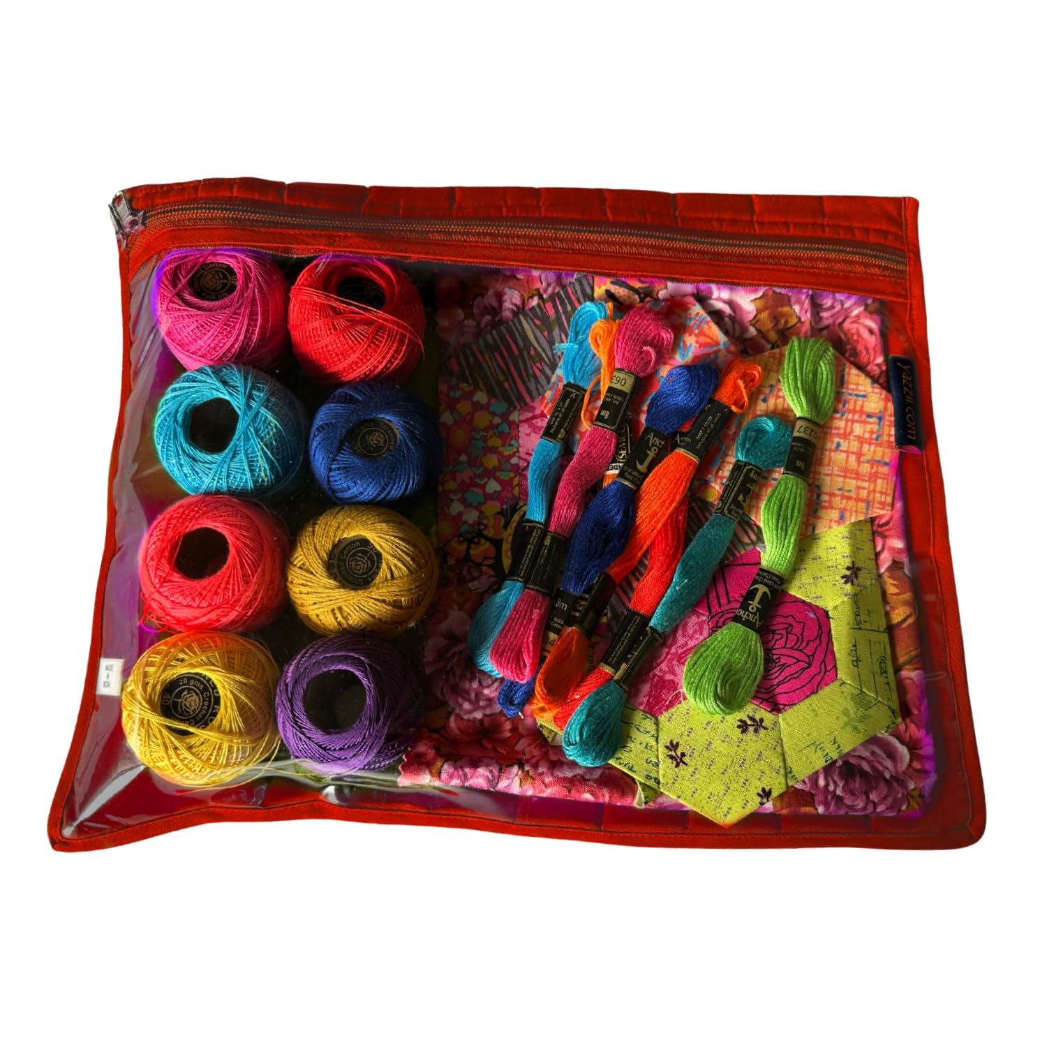 Yazzii Travel Pouch - Portable and Multifuctional for Sewing Accessories, Crafting, Beading, &amp; More - Red